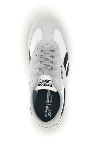 Bele športne copate iz blaga s svetlo sivimi vložki Reebok World 70