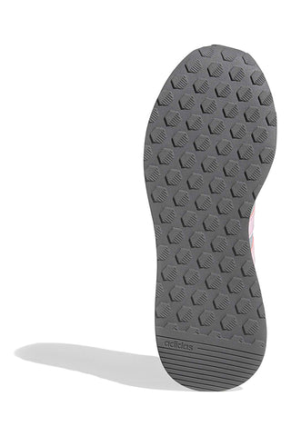Sivi tekaški copati iz mrežastega materiala z rožnatimi črtami Adidas Run 50s