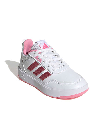 Bele superge z roza metaliziranimi črtami in podplatom, ki ne pušča sledi Adidas Tensaur Sport 3.0 K