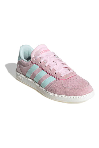 Roza superge iz semiša z modrimi črtami in predoblikovano podplatom Adidas Breaknet Sleek J