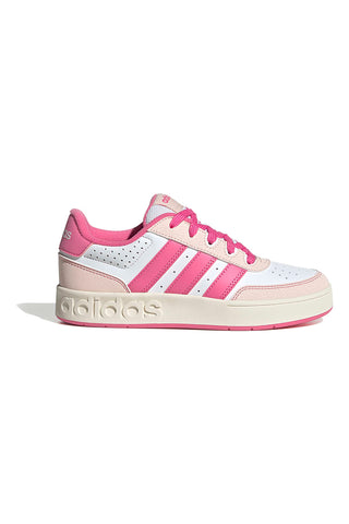 Bele superge z fuksijastimi črtami in platformo Adidas Breakbase J