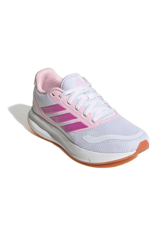 Bele in roza tekaške čevlje iz mrežastega materiala s podplatom Cloudfoam Adidas Runfalcon 5 J