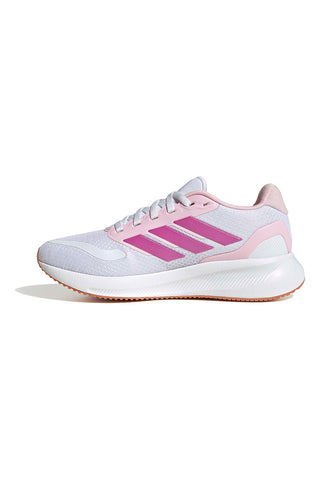 Bele in roza tekaške čevlje iz mrežastega materiala s podplatom Cloudfoam Adidas Runfalcon 5 J