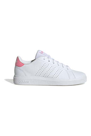 Bele superge z roza peto in perforiranimi črtami Adidas Advantage Base 2.0 J
