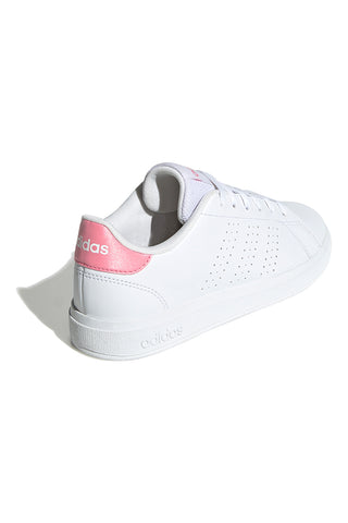 Bele superge z roza peto in perforiranimi črtami Adidas Advantage Base 2.0 J