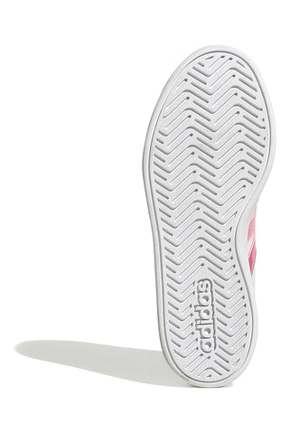 Bele superge z roza progami iz sintetičnega materiala Adidas Grand Court 3.0 J