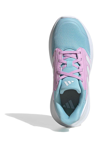 Svetlo modri tekaški čevlji z lila detajli iz dihalne mreže Adidas Tensaur Run 3.0 J
