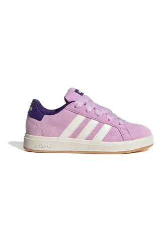Lila superge iz semiša z belimi črtami Adidas Grand Court 00s K