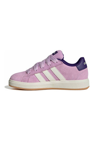 Lila superge iz semiša z belimi črtami Adidas Grand Court 00s K