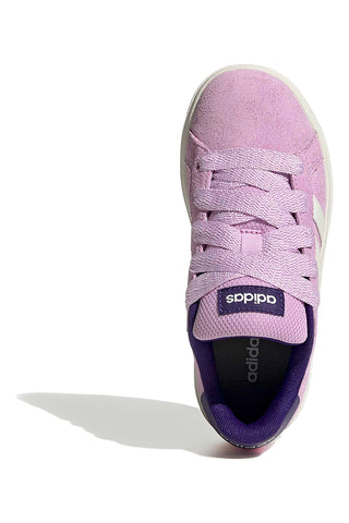 Lila superge iz semiša z belimi črtami Adidas Grand Court 00s K