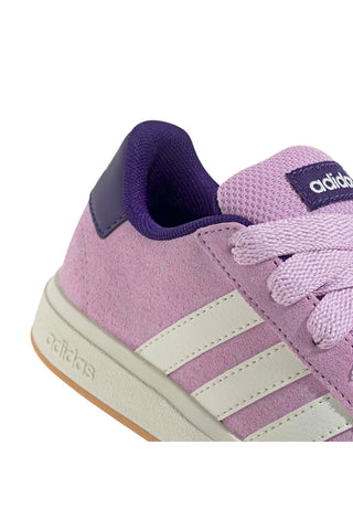 Lila superge iz semiša z belimi črtami Adidas Grand Court 00s K