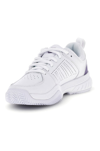 Beli teniški čevlji z vijoličnimi vložki K-swiss Court Express 2 Clay