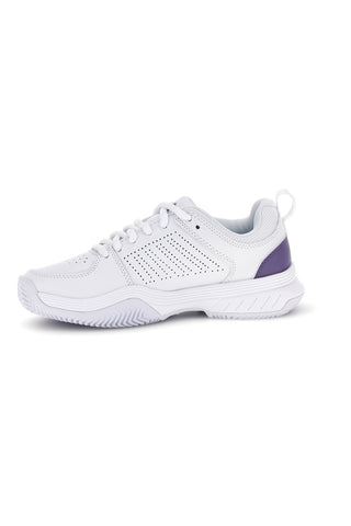 Beli teniški čevlji z vijoličnimi vložki K-swiss Court Express 2 Clay