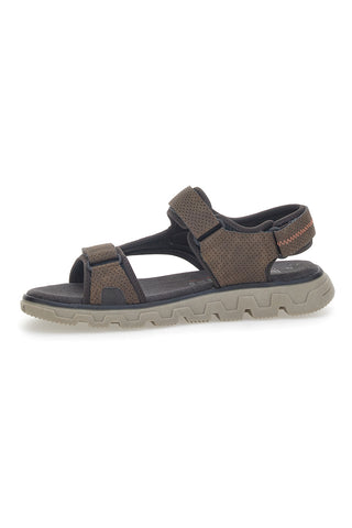 Rjave sandale z velcro zaponko Bugatti 321AFG81
