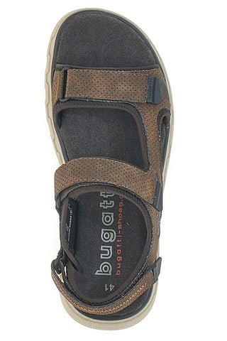 Rjave sandale z velcro zaponko Bugatti 321AFG81