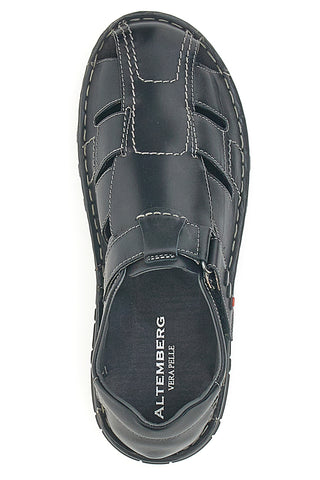 Črni sandali Fisherman z zaponko Altemberg 2401
