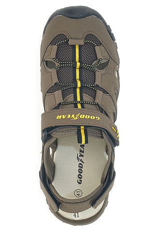 Rjave sandale z delno zaprto konico Goodyear 41037