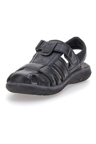 Črni usnjeni sandali Fisherman Marina Militare 1680