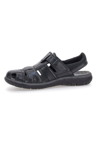 Črni usnjeni sandali Fisherman Marina Militare 1680