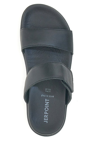 Črne natikače z nastavljivim trakom Jerpoint 9106