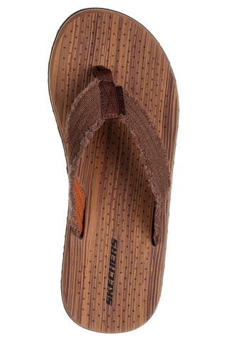 Rjave japonke s platnenim zgornjim delom Skechers Tantric - Fritz