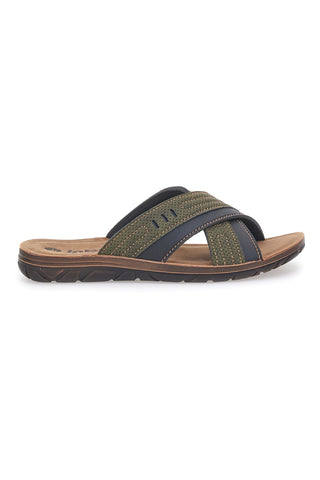 Sandali verdi con fasce incrociate e sottopiede comfort Inblu 03 VT