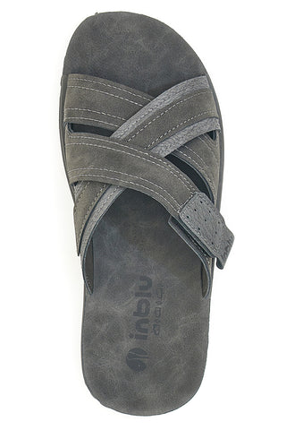 Sive copate s prekrižanimi trakovi Comfort Inblu 10FN