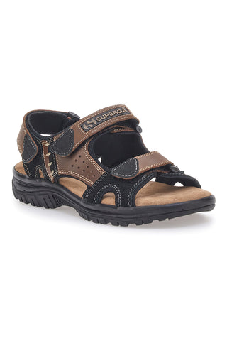 Rjave športne sandale z vezalkami Superga S86U545