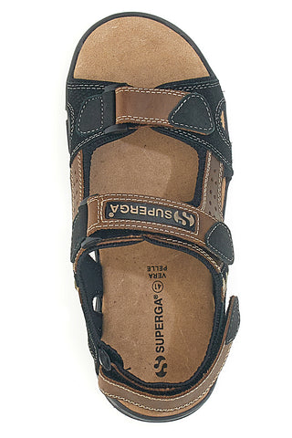 Rjave športne sandale z vezalkami Superga S86U545