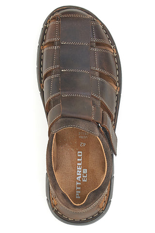 Rjavi usnjeni sandali Fisherman Pittarello Eco 7402
