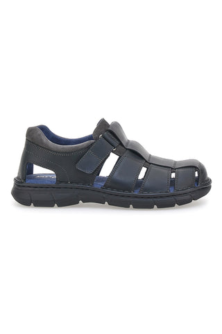 Črni usnjeni sandali Fisherman Pittarello Eco 7402