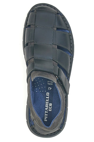 Črni usnjeni sandali Fisherman Pittarello Eco 7402