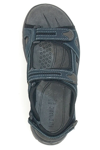 Modri sandali iz prave usnje z nastavljivim velcro trakom FLY DINAMIC FD07