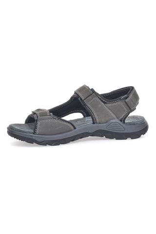 Sivi sandali iz pravega usnja z velcro zaponko Fly Dynamic FD11