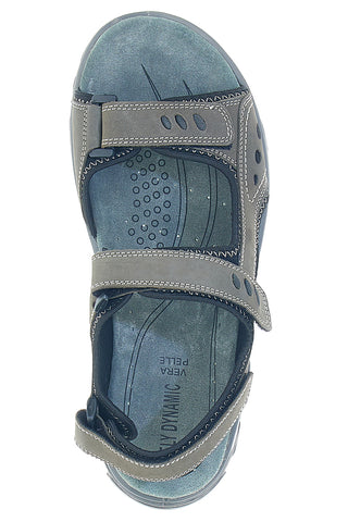 Sivi sandali iz pravega usnja z velcro zaponko Fly Dynamic FD11