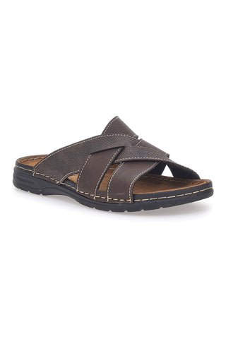 Ciabatte marroni con fasce incrociate comfort Jerpoint 609PSSK