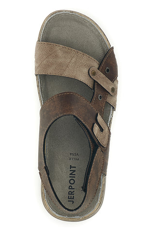Rjavi sandali z usnjenim vložkom Jerpoint 8018580PSSK