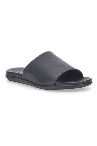 Črne usnjene copate Made in Italy JERPOINT 8113
