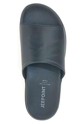 Črne usnjene copate Made in Italy JERPOINT 8113
