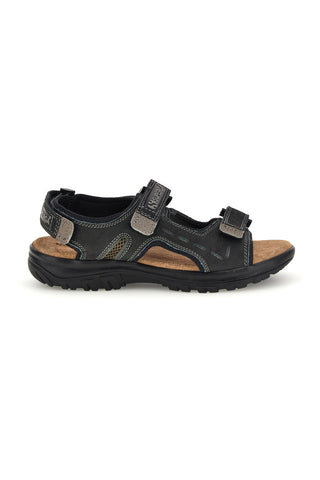 Superga črni usnjeni sandali S86U292