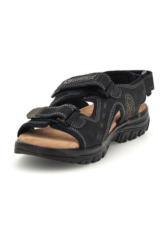 Superga črni usnjeni sandali S86U292