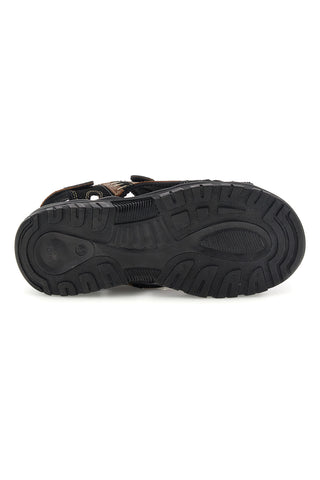 Rjavi usnjeni sandali Superga S86U545