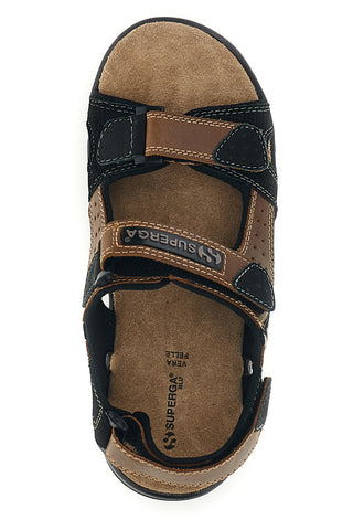 Rjavi usnjeni sandali Superga S86U545