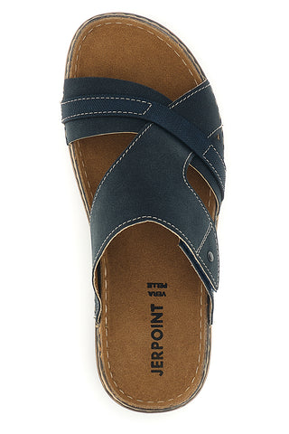 Modri usnjeni copati Jerpoint 10104BESY