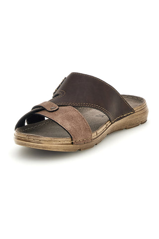 Rjavi copati z velcro in vložkom iz pravega usnja Jerpoint 8013PSSK