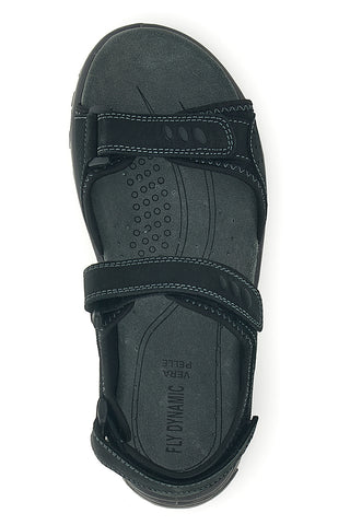 Modri sandali iz pravega usnja z velcro zaponkami Fly dynamic FD10