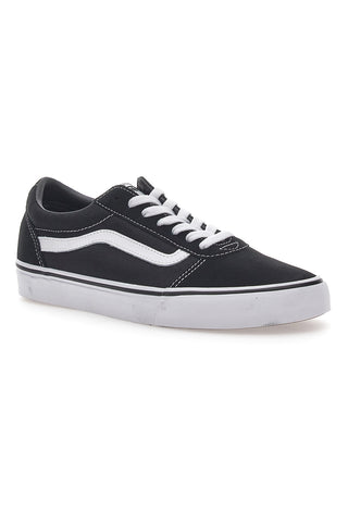 Bele/črne usnjene superge Vans Ward
