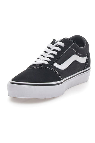 Bele/črne usnjene superge Vans Ward