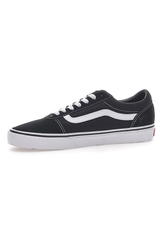 Bele/črne usnjene superge Vans Ward