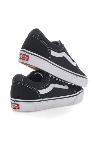 Bele/črne usnjene superge Vans Ward